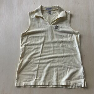 Vintage Extreme Golf Polo Shirt Womens XL Yellow Sleeveless Foxboro Golf Club